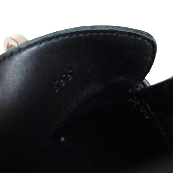 HERMES Game Black White Leather - Women's Shoes 647-022825 - Picture 5 of 6